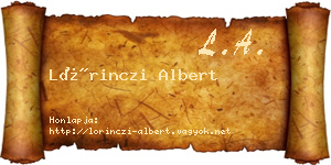 Lőrinczi Albert névjegykártya